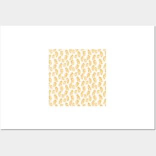 Mustard Yellow Minimal Palm Leaves Posters and Art